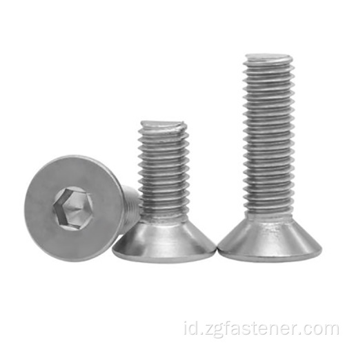 A2-70 Kecil Hexagon Socket Counterk Head Screws Din7991